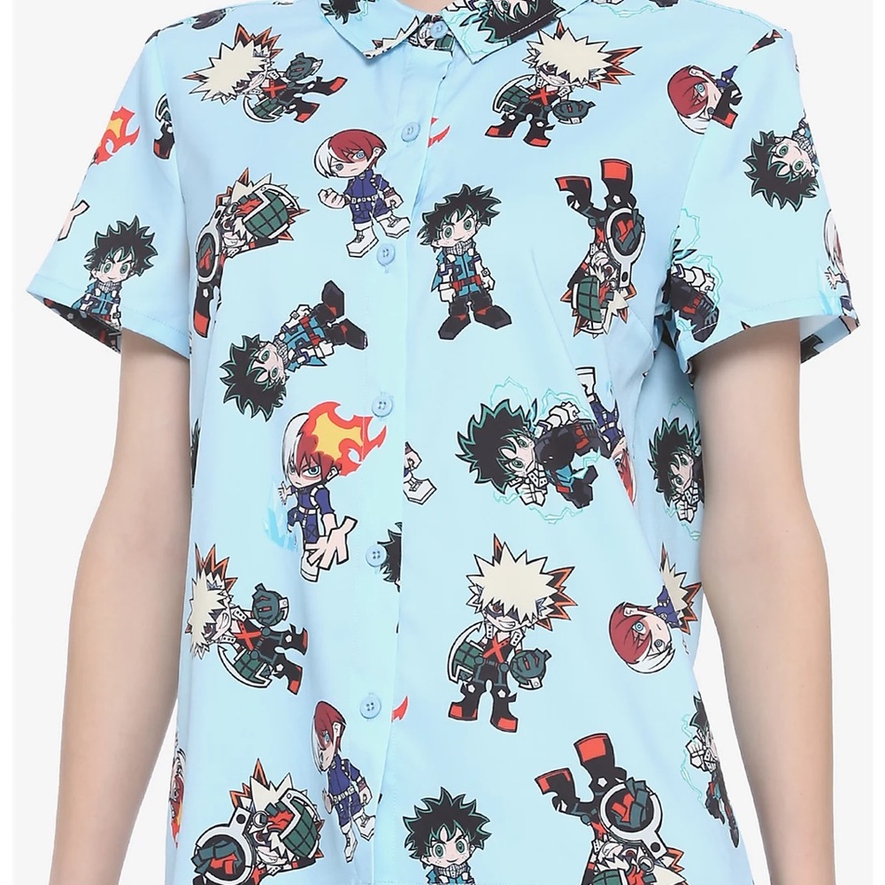My Hero Academia Chibi Heroes Plus Woven Button-Up 4X
